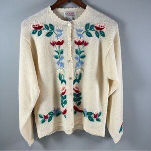 Orvis Manchester Vermont Antique 1940 100% Wool Cardigan Women’s Medium
